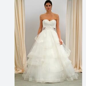 Anne Barge Wedding Dress – Size 8 – Tiered Tulle Ball Gown